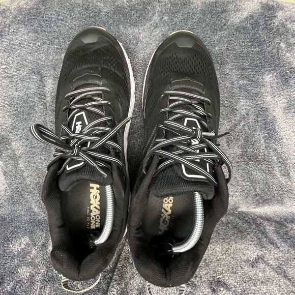 Hoka One One Men Clifton 6  Black Running Shoes Lace Up Size13 2 E